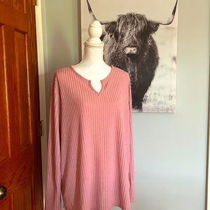 Mauve Ribbed Long Sleeve Top